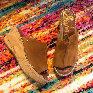 Sam Edelman cowhide Suede Ranger Slip on wedges